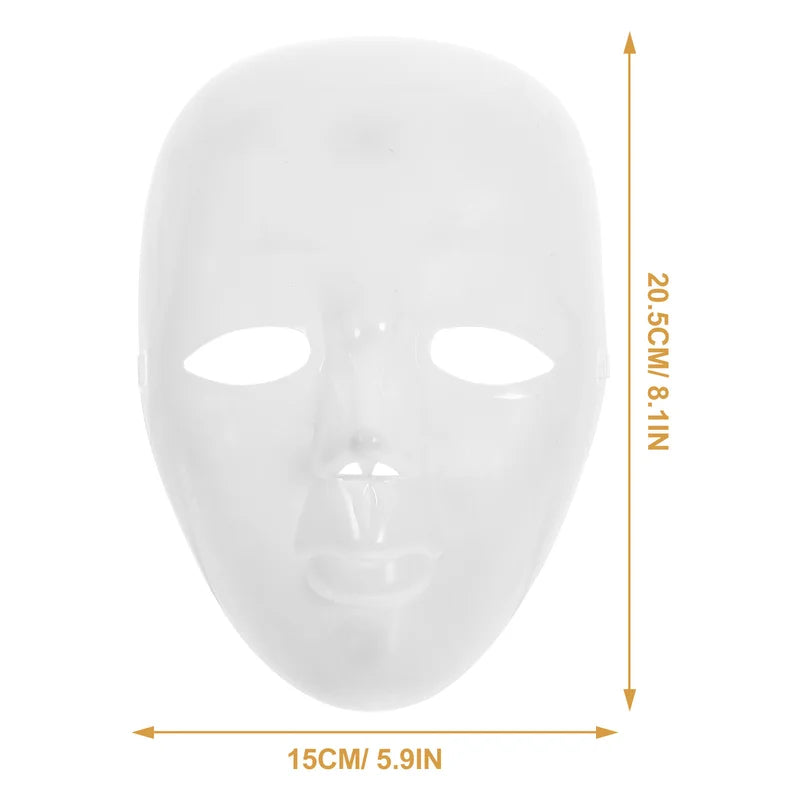 DIY White Plastic Face Mask for Crafts and Party Decorations