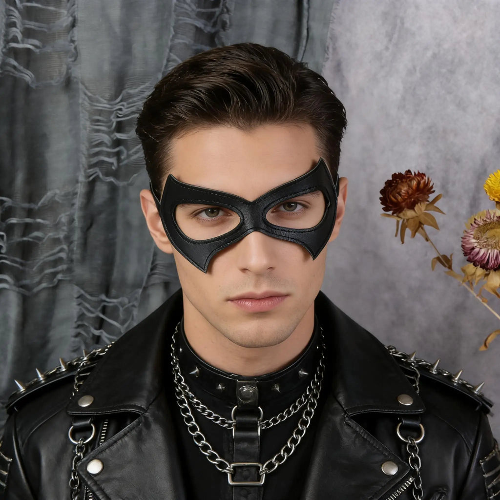 PU Leather Mask for Cosplay & Masquerade Party Face Cover - Holiday Dress-Up