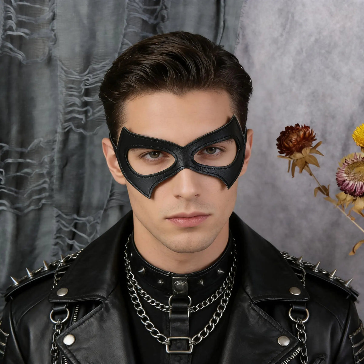 PU Leather Mask for Cosplay & Masquerade Party Face Cover - Holiday Dress-Up