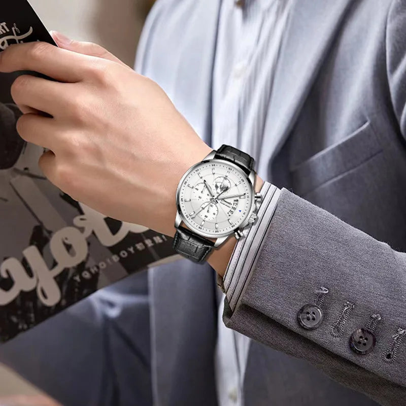 Men's Automatic Waterproof Luminous Watch with Calendar - Fashion Quartz Wristwatch