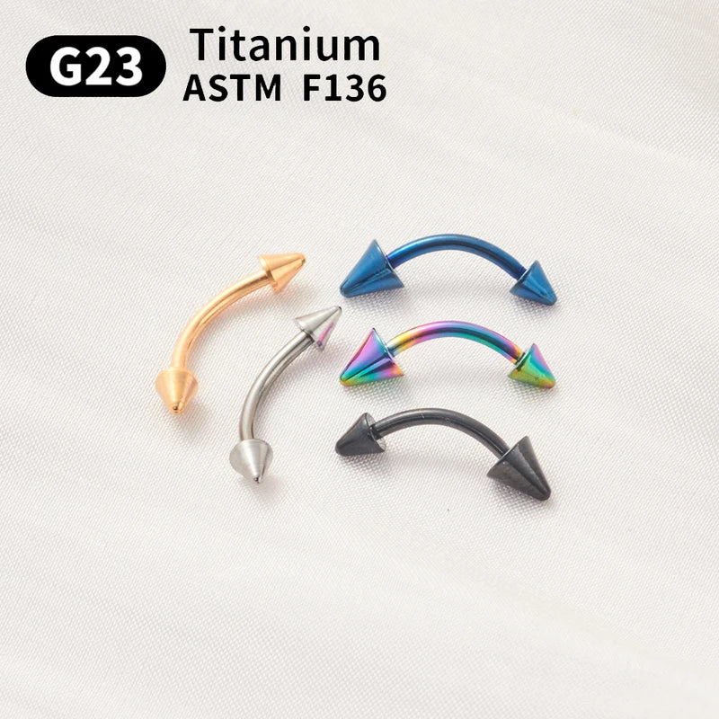 10PCS Titanium Labret Lip and Eyebrow Piercing Studs Body Jewelry