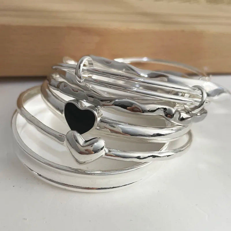 Solid Sterling Silver Bracelet for Women Men Vintage Handmade Birthday Gift