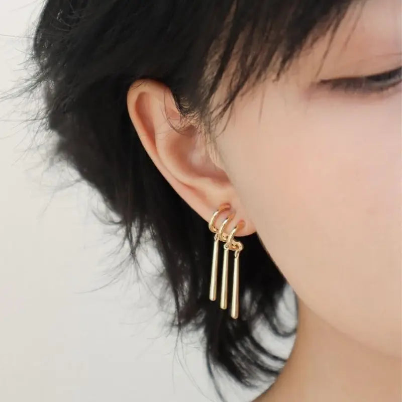 14K Gold Plated Dangle Earrings for Women & Men Anime Cosplay Jewelry - One Ear Piercing