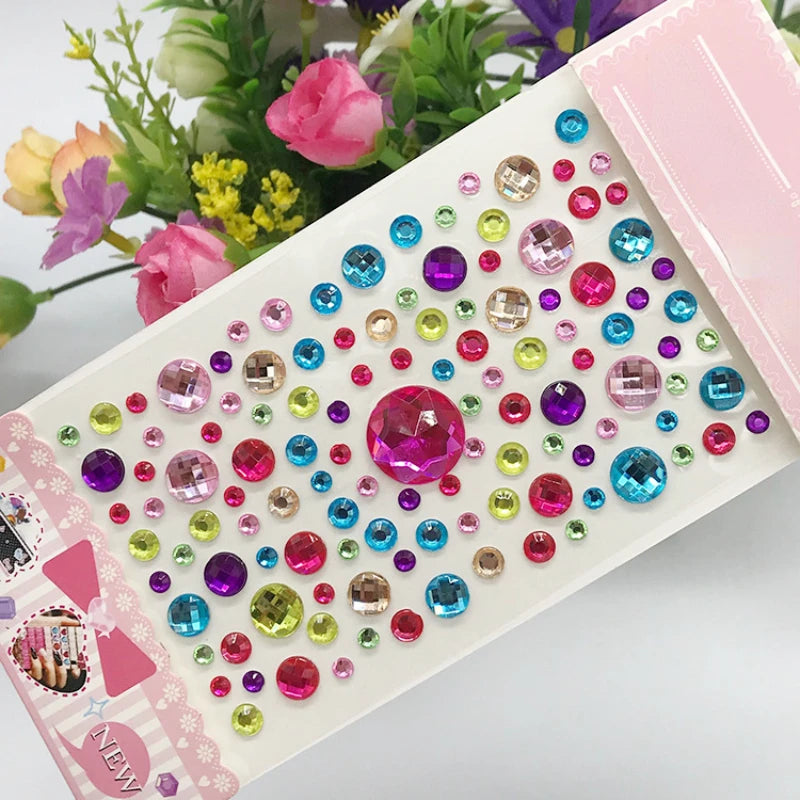 Kids Face Art Stickers with Rhinestones - Temporary Makeup Tattoos, 100% High Quality