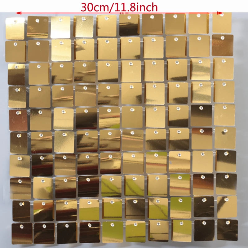Gold Glitter Wall Backdrop Panels for Party & Wedding Decorations - 18 Pcs