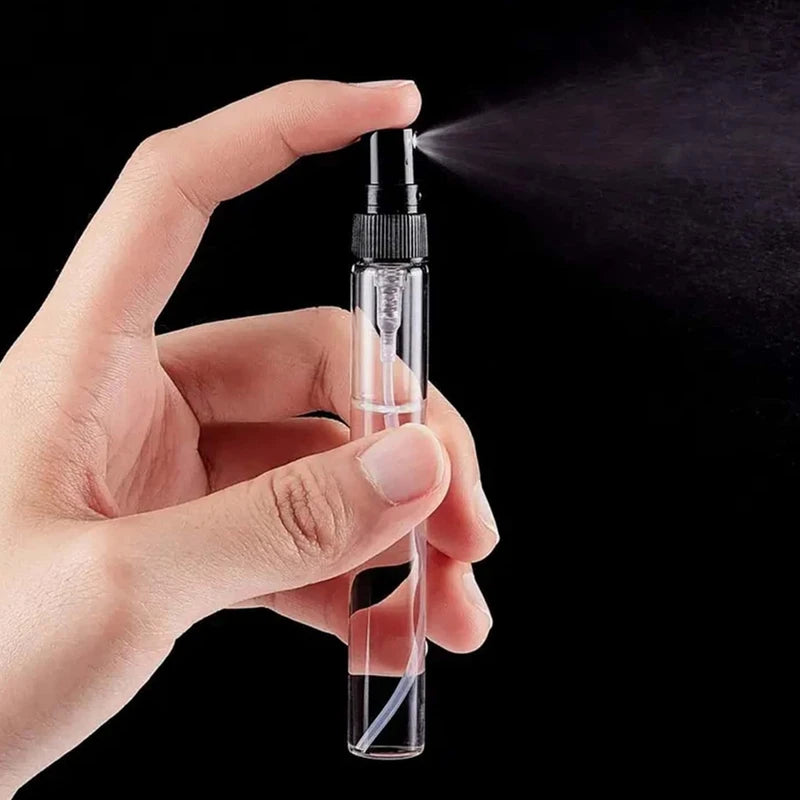 10pcs Refillable Glass Perfume Spray Bottles Set - Travel Sample Containers