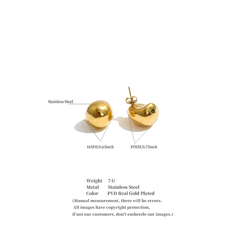 Minimalist Stainless Steel Chunky Stud Earrings for All Occasions