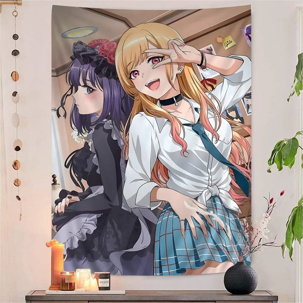 Anime Girl Tapestry Wall Art for Bedroom Dorm Living Room Decor - Vibrant Pop Art
