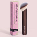 Professional Angled Flat Foundation Makeup Brush for Blending and Sculpting