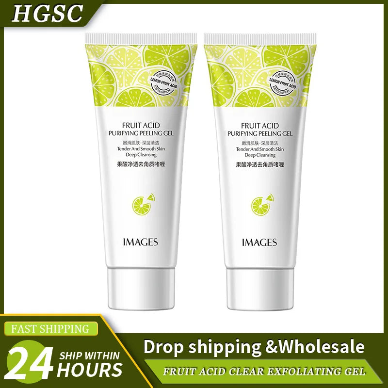 Fruit Acid Peeling Gel Facial Cleanser Exfoliating Scrub Deep Clean & Moisturize