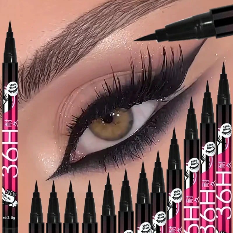 Waterproof Liquid Eyeliner Set - Ultra Fine, Quick Dry, Long-Lasting, 12 Colors