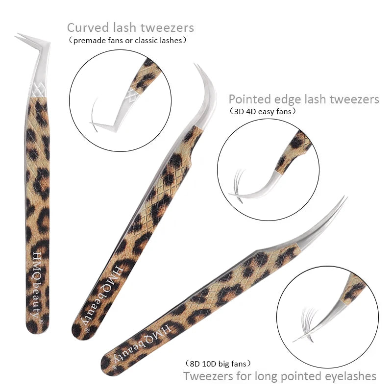 Professional Eyelash Extension Tweezers - Stainless Steel, Anti-Static, Precision