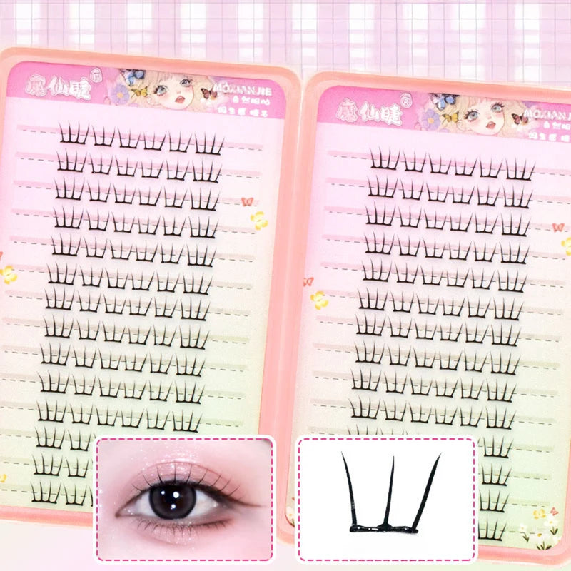 False Eyelashes Flake Book Natural Wispy Style for Glamorous Eyes - Korean Look