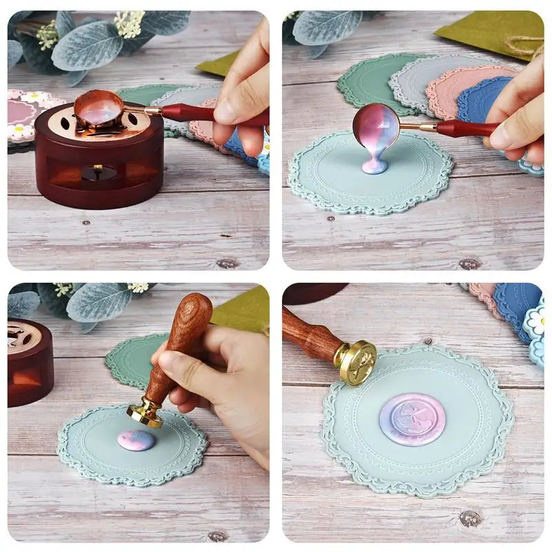Silicone Wax Seal Stamp Board Kit for DIY Wedding & Party Sealing