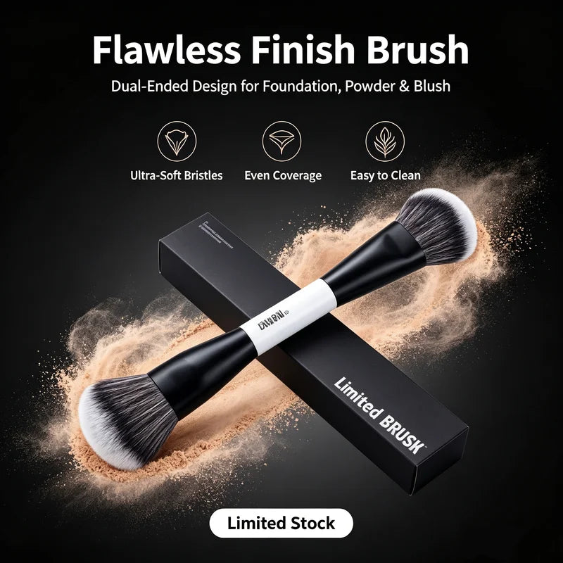 Dual Ended Makeup Brush Set with Box - Face Powder, Blush, Contour, Foundation Tools