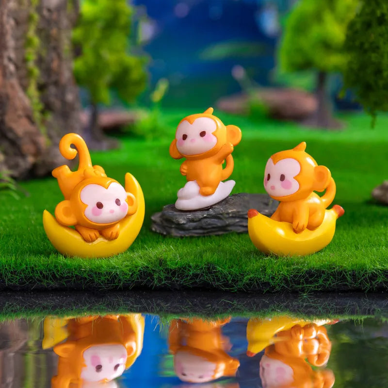 Cute Naughty Monkey Animal Miniature Figure for Fairy Garden & Bonsai Decor