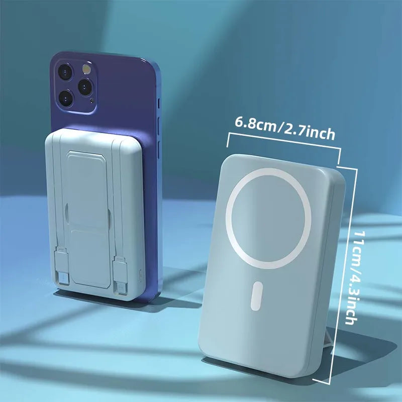 10000mAh Magnetic Wireless Power Bank with Fast Charging & Portable Stand