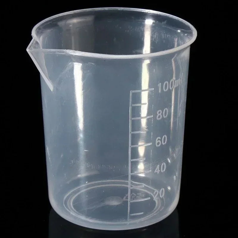 12Pcs Laboratory Measuring Cups Set 100ml Plastic Resin Mixing Beakers