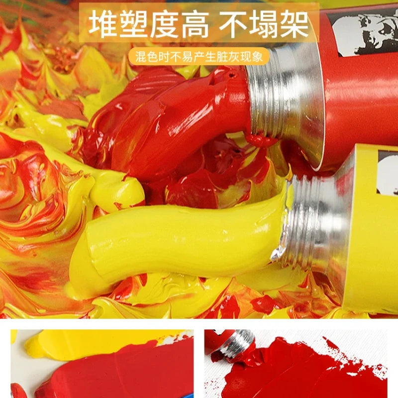 170ml Oil Paint Set for Artists & DIY - High Saturation, Non-Toxic, Mixable