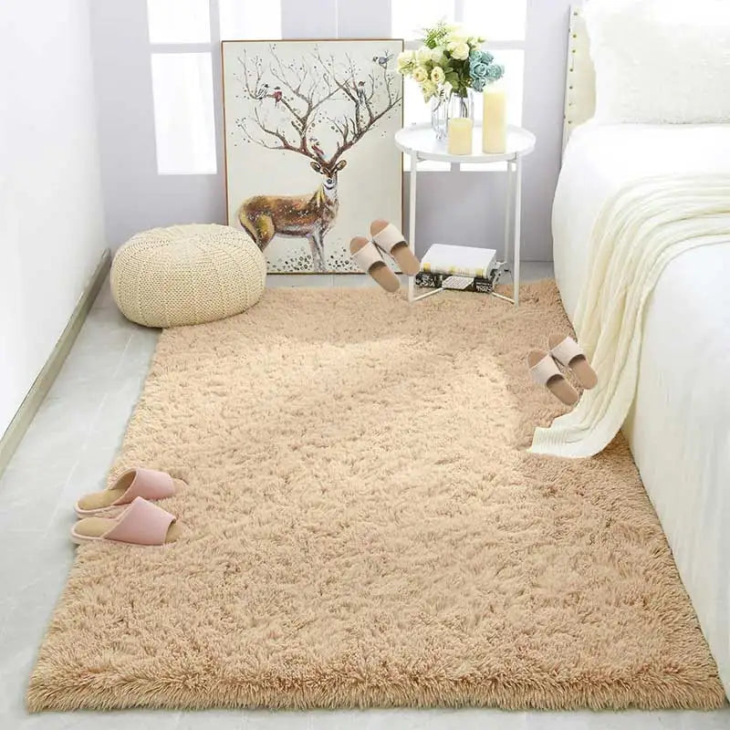 Plush Area Rug for Living Room & Kids' Room - Soft Fluffy Non-Slip Carpet