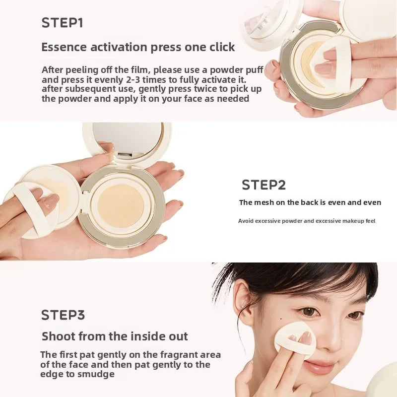 Long-lasting Liquid Foundation with Air Cushion - Oil-Control & Brightening Makeup