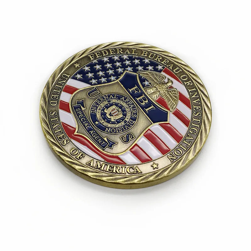 FBI Souvenir Gold Plated Commemorative Coin - St. Michael Challenge Coin