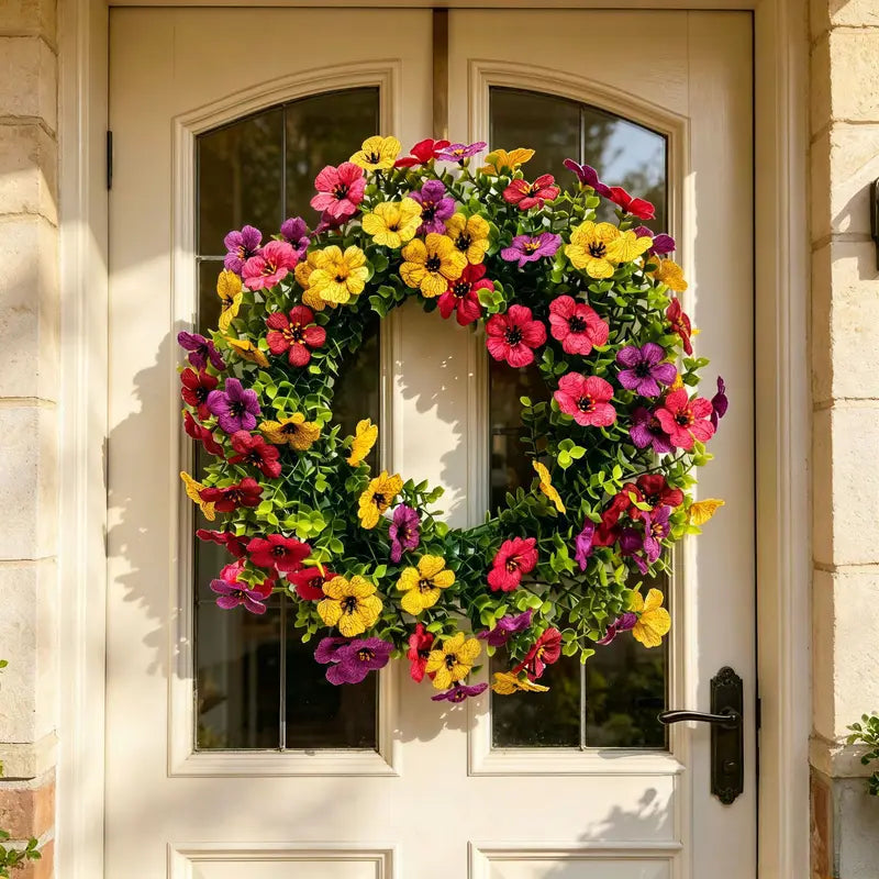 Violet Eucalyptus Wreath Spring Summer Holiday Door Decor Home Ornament