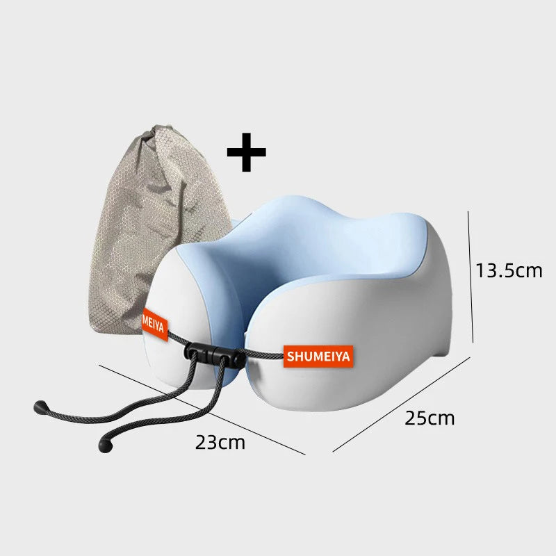 Travel Memory Foam U-Shaped Pillow Neck Support for Airplane & Travel