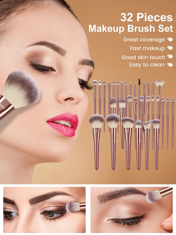 51-Piece Makeup Brush Set with Sponges & Tools for Flawless Face Makeup