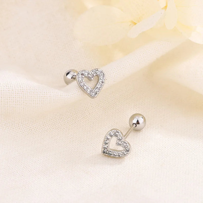 Heart Stud Earrings for Women Hypoallergenic Jewelry Gift, Multiple Colors