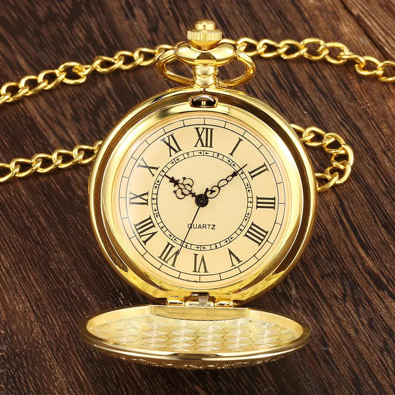Steampunk Pocket Watch Men Women Necklace Quartz Vintage Timepiece Gift