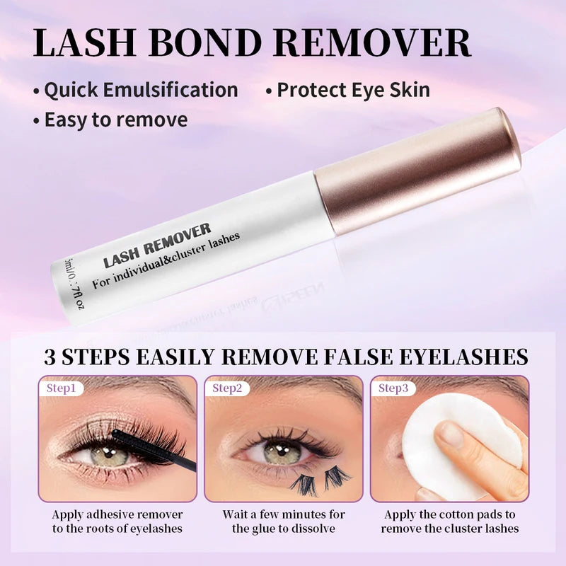 DIY Eyelash Extension Kit Full Set with Lash Bond & Seal, Tweezers & Brush
