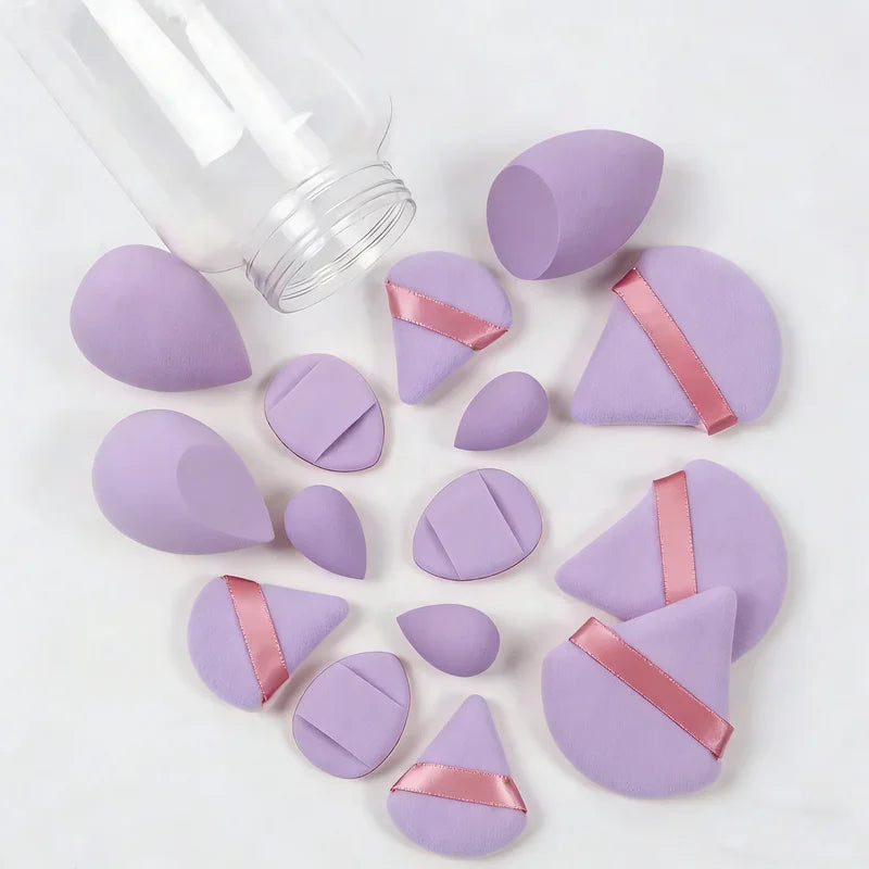 Set of 12 or 15 Makeup Sponges Beauty Egg Cosmetic Blenders Powder Puffs