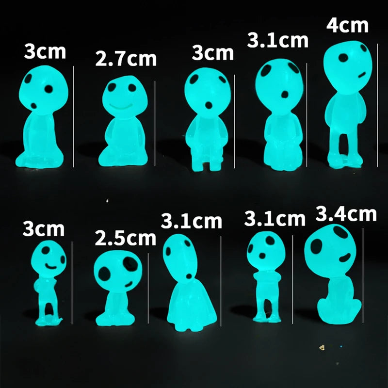 10pcs Fairy Garden Accessories Luminous Ghost Resin Figures for Micro Landscapes