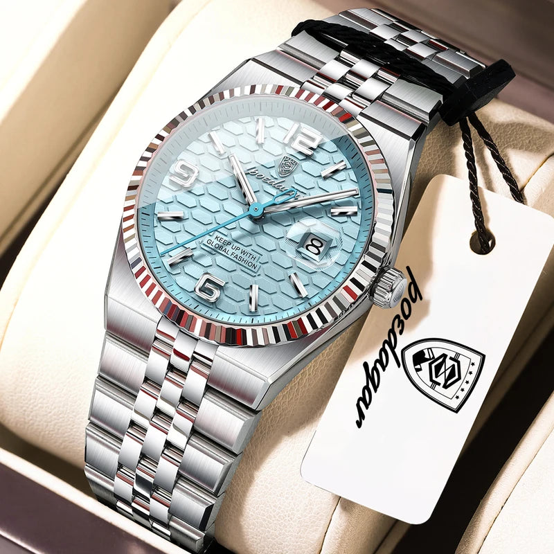 Casual Women's Waterproof Quartz Watch with Luminous Dial and Stainless Steel Band