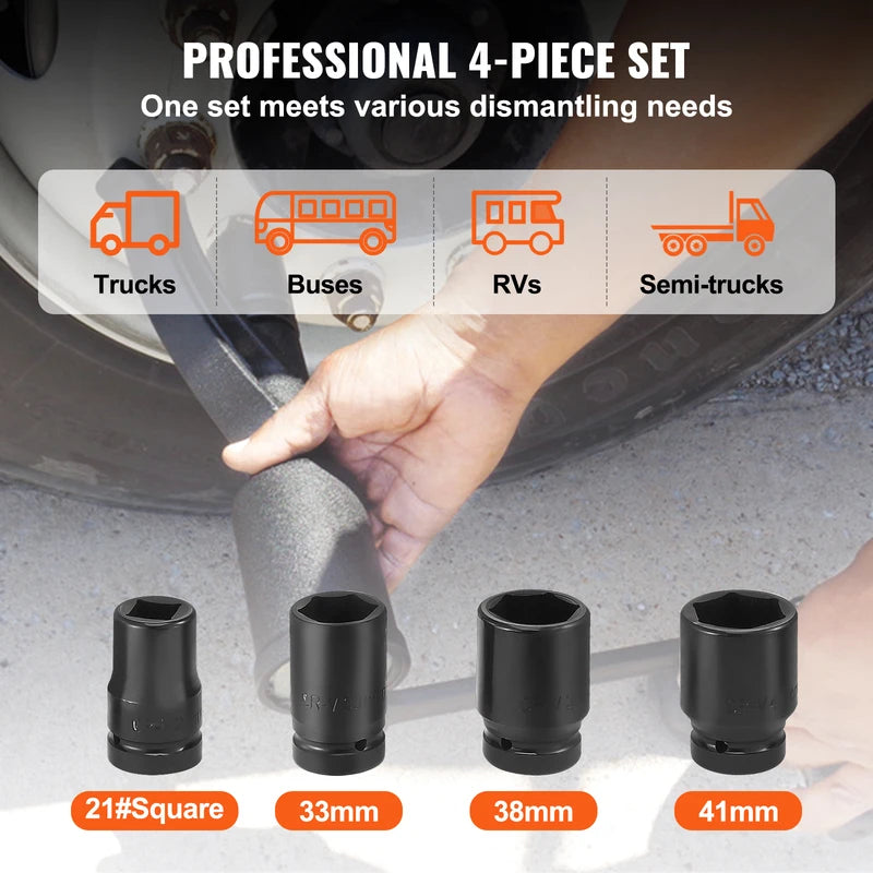 Heavy Duty Torque Wrench Set with 4/8 Socket and Case - 1/64 Gear Ratio