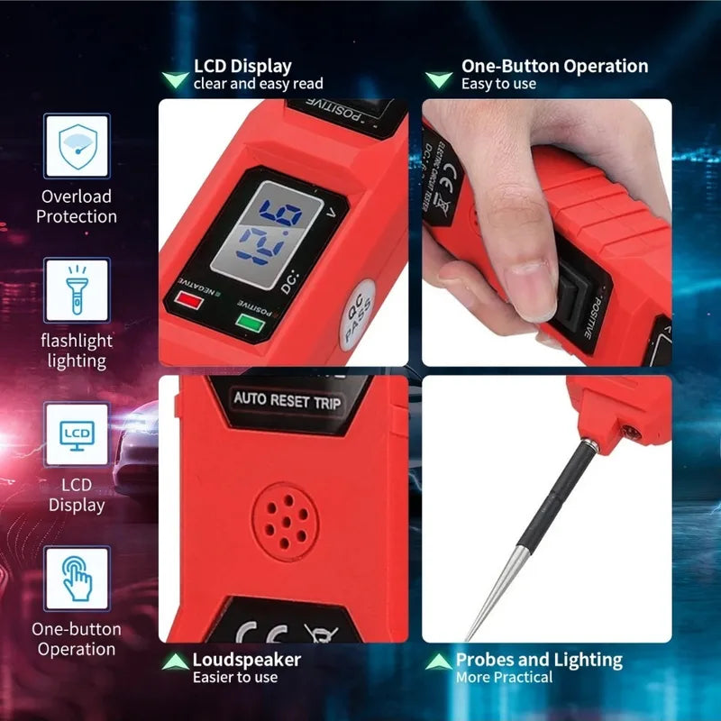Automotive Circuit Tester with Voltage Display and LED Light - Car Electrical Probe Kit