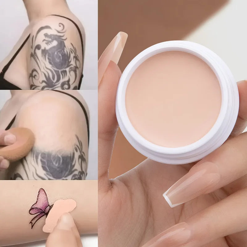 Waterproof & Sweatproof Concealer Cream for Tattoo Coverage - Long-Lasting Foundation, All Skin Types