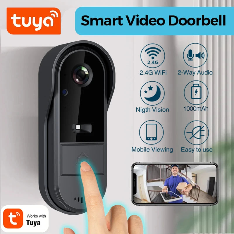 Wireless Video Doorbell HD 1080P with MicroSD/Cloud Storage Waterproof Battery