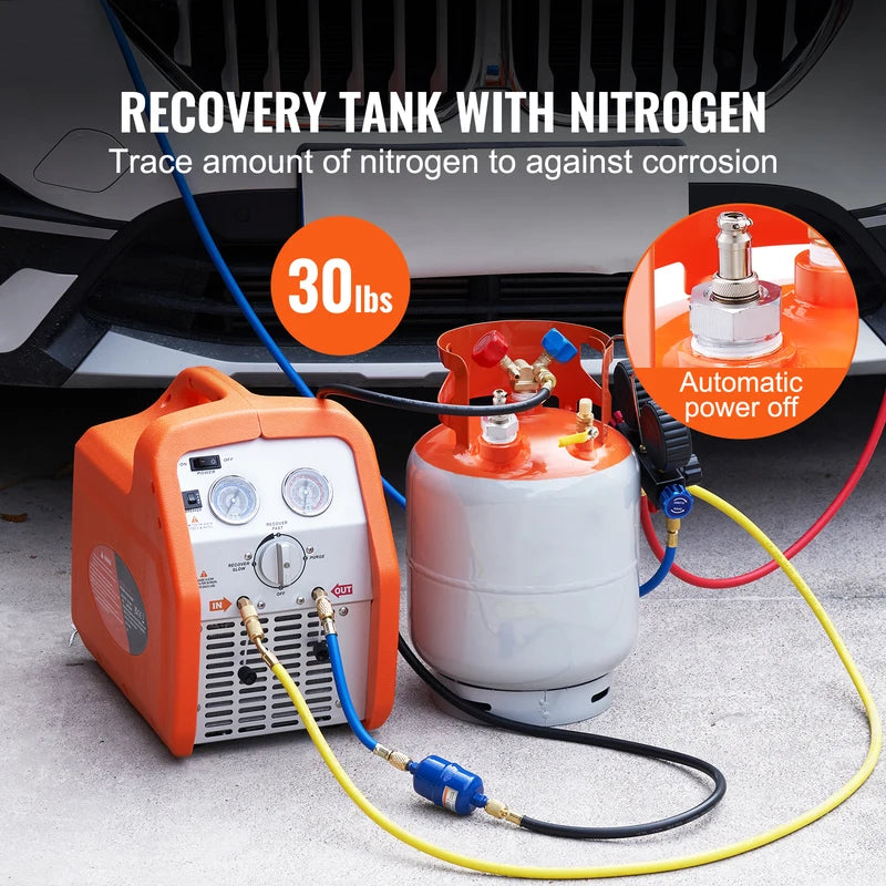 30 lbs Refrigerant Recovery Tank with Float Switch for All Refrigerants HVAC Tool