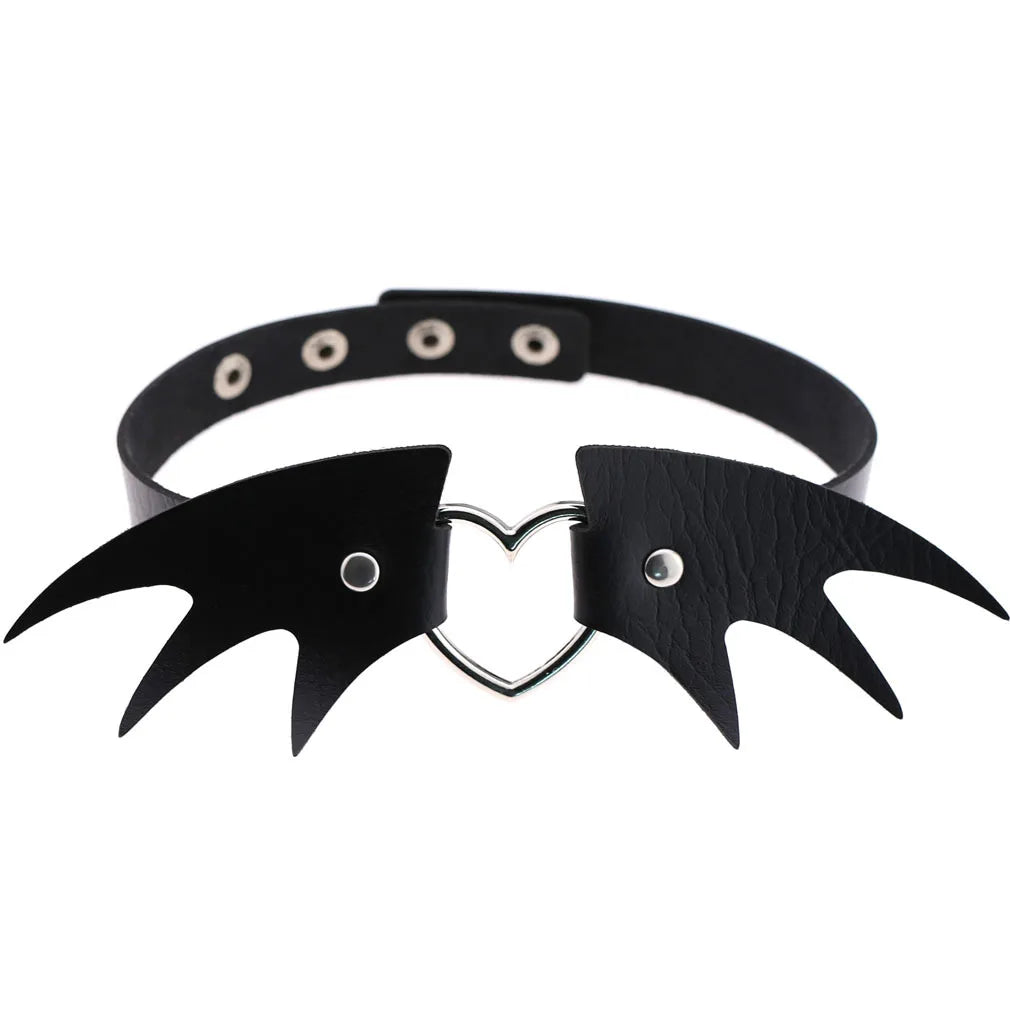 Leather Spiked Punk Collar Necklace for Women Men Gothic Jewelry