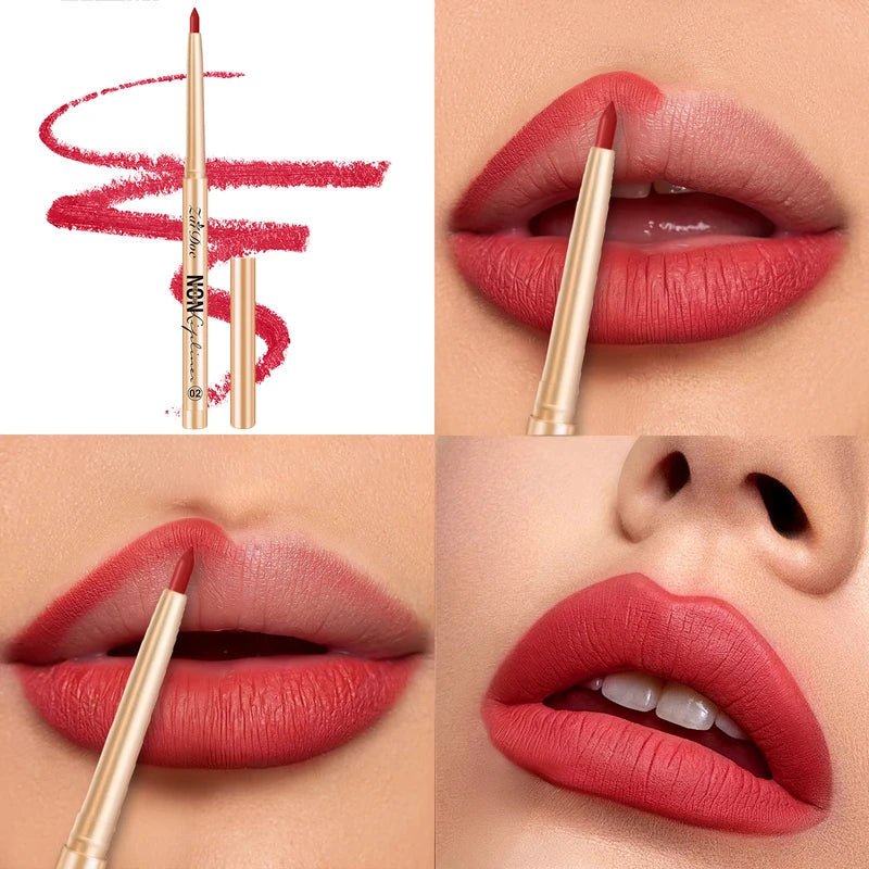 Lip Liner Pencil Set - Long Lasting Waterproof Smudge Proof Natural Finish 3 Colors