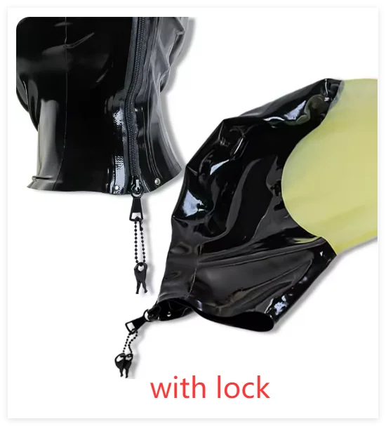 Latex Hood with Lockable or Normal Zipper and Breath Hole for Cosplay & Party Wear
