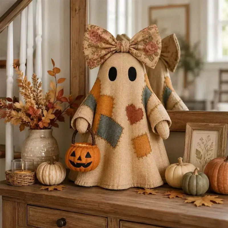Halloween Ghost Patchwork Ornament Small Holiday Decor Gift