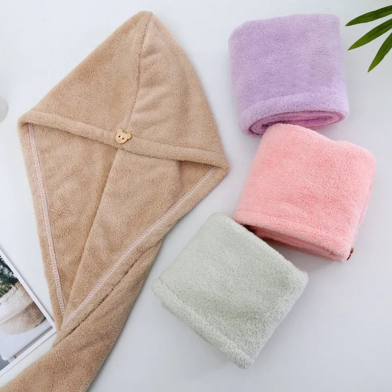 Microfiber Hair Towel Wrap - Fast Drying Water Absorption Head Towel for Women