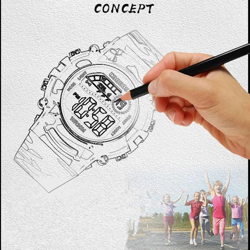 Kids Digital Sports Watch Waterproof Multi-Function LED Children Watch