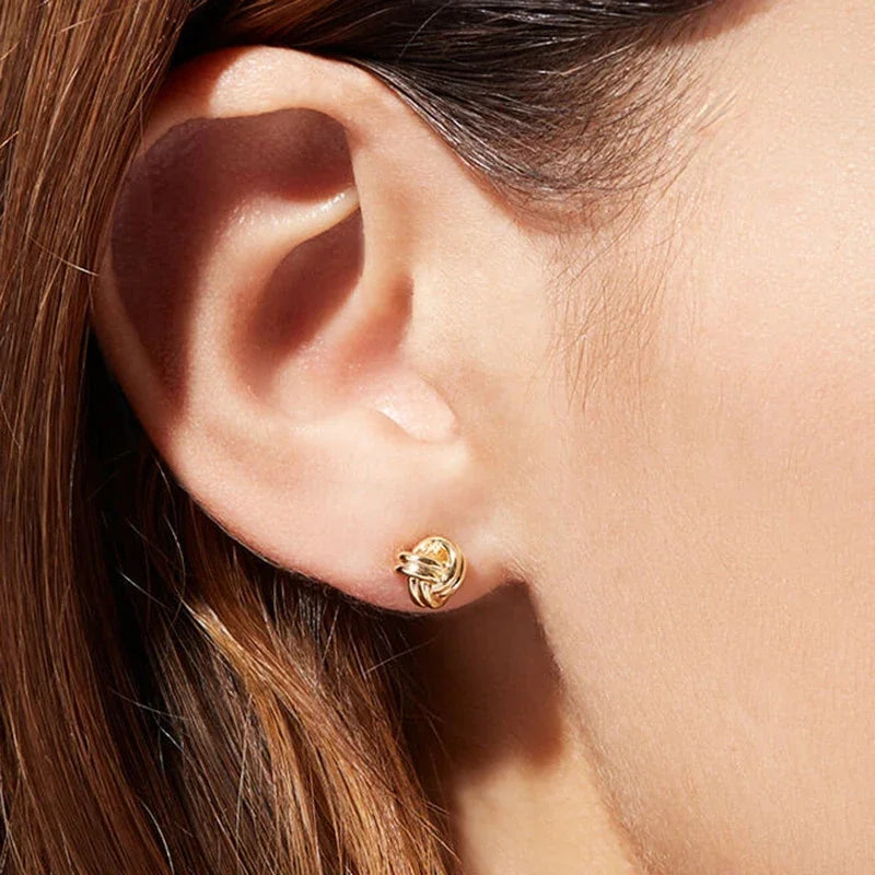 925 Sterling Silver Small Stud Earrings for Women Heart Star Moon Geometry Jewelry