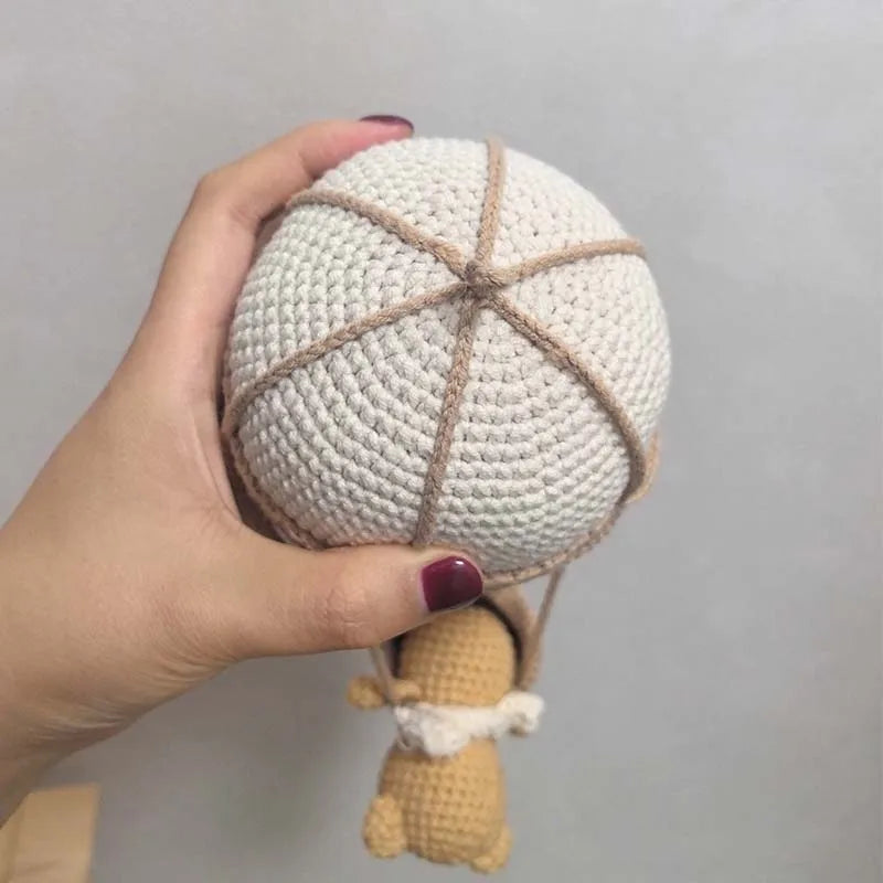 Handmade Crochet Hot Air Balloon Wall Hanging Nursery Decor Boho Room Gift