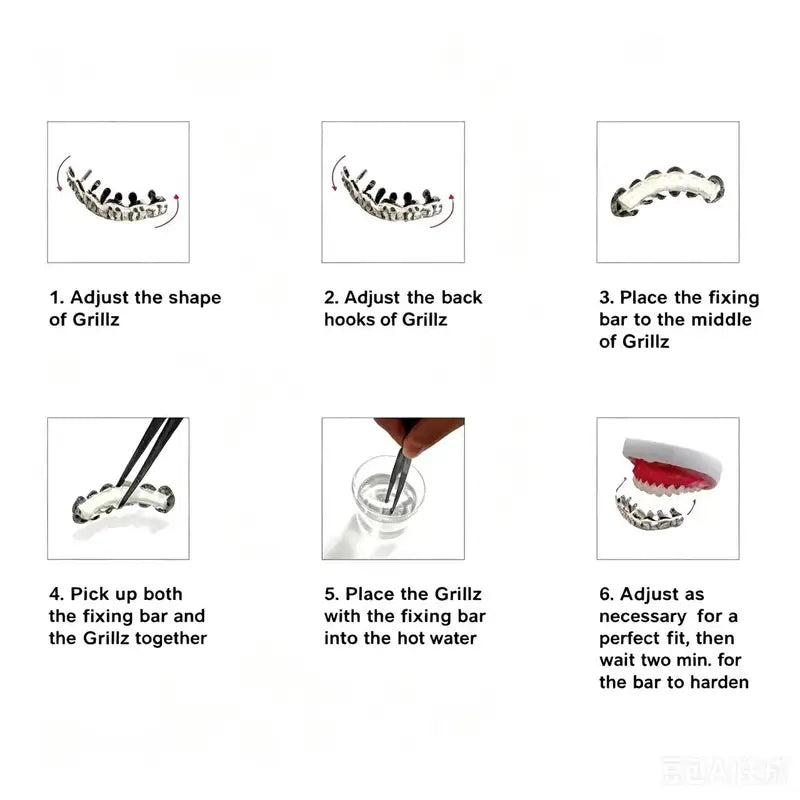 Gold Silver Plated Hip Hop Teeth Grillz Set with Silicone Fit - Men Women