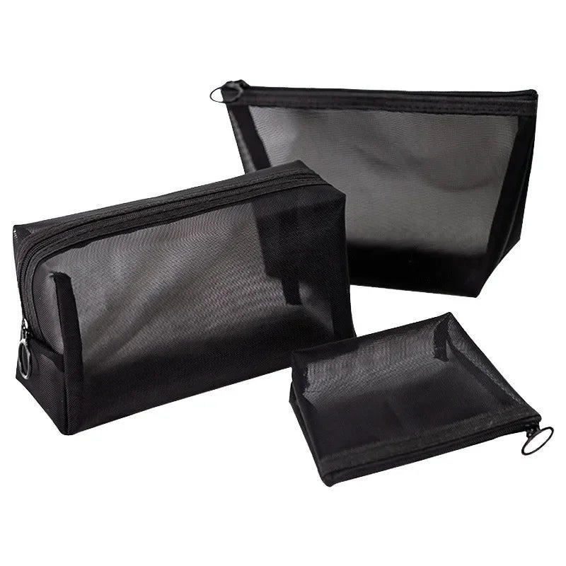 Translucent Makeup Organizer Kit with Heart Shape Travel Toiletry Bags - Small & Large